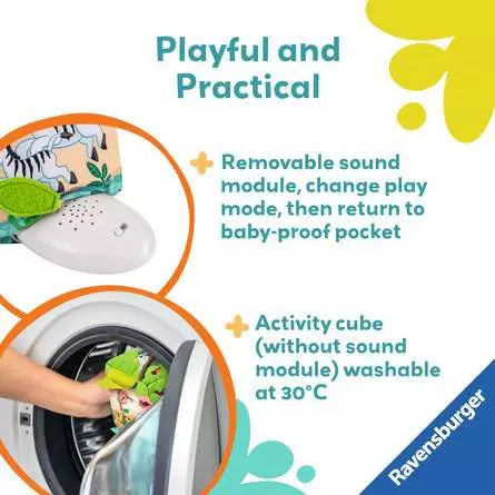 Roll and Play Sound Cube Wild Animals