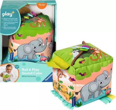 Roll and Play Sound Cube Wild Animals