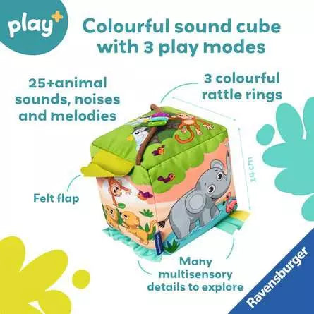 Roll and Play Sound Cube Wild Animals