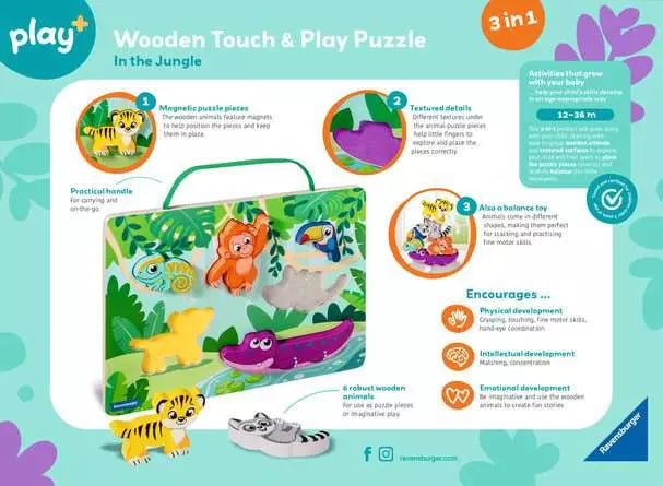 Wooden Touch and Play Puzzle In the Jungle
