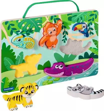 Wooden Touch and Play Puzzle In the Jungle