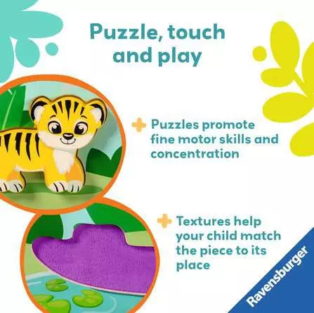Wooden Touch and Play Puzzle In the Jungle