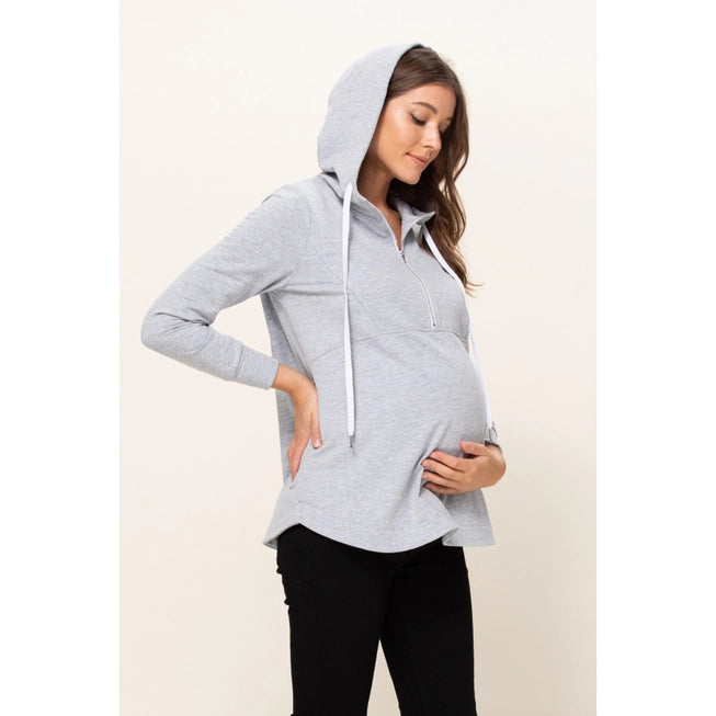 Half Zip French Terry Nursing Hoodie