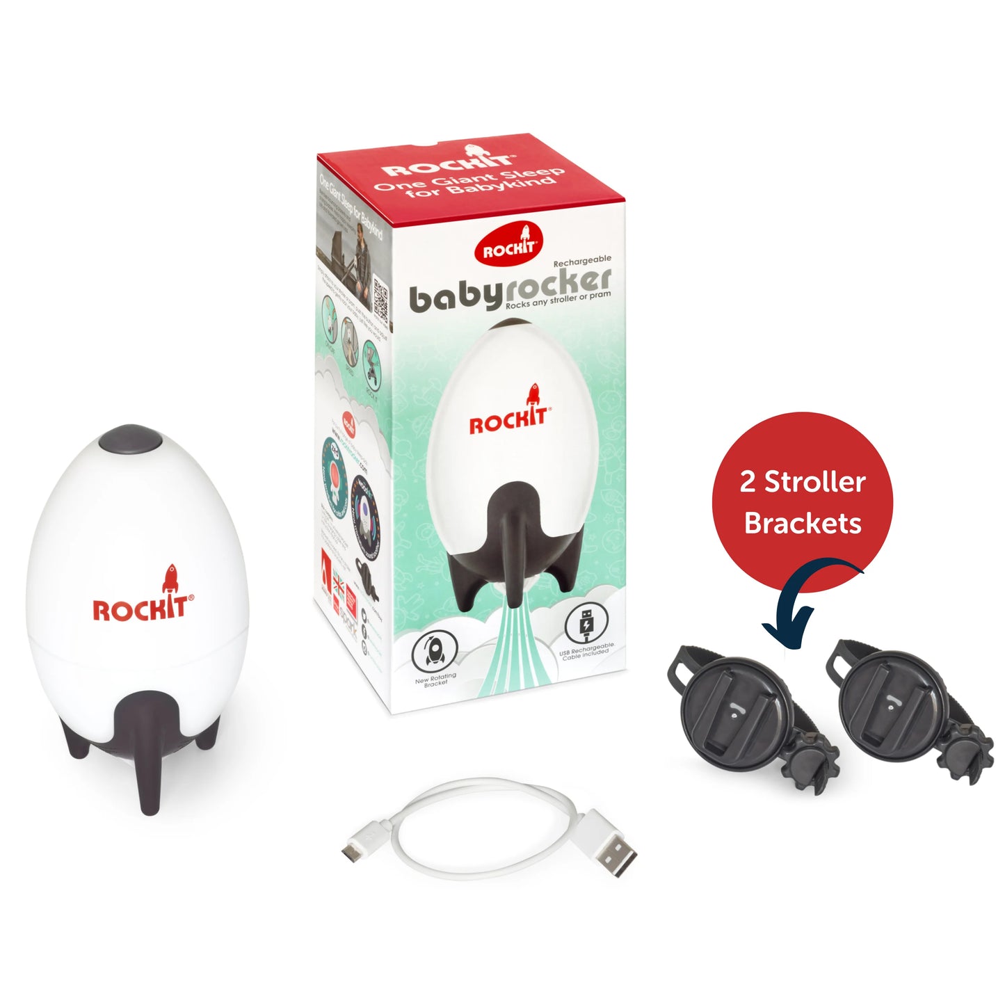Rockit Rocker- Rechargeable Portable Stroller Baby Rocker