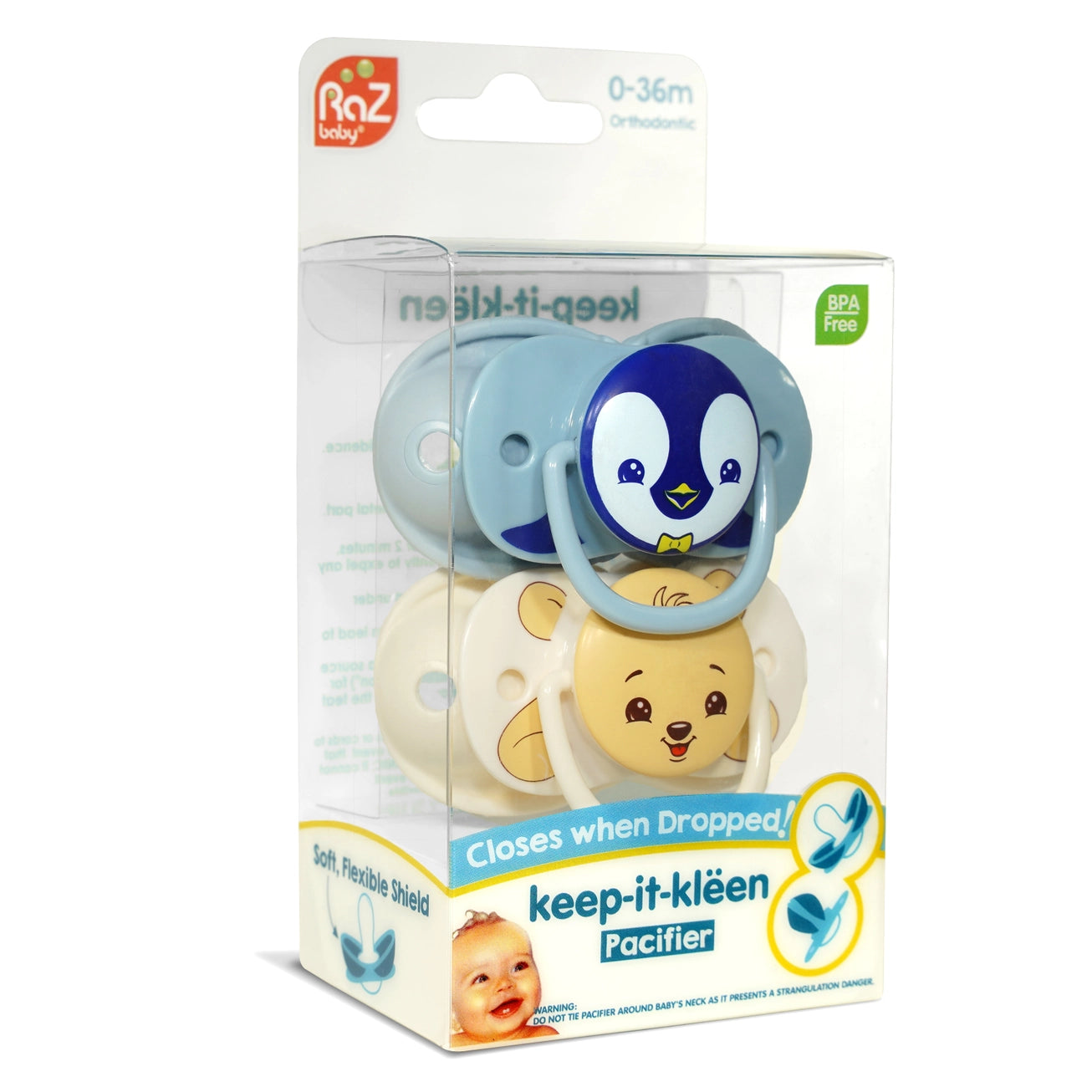 Keep-It-Kleen Pacifier 2PK - Penguin & Bear