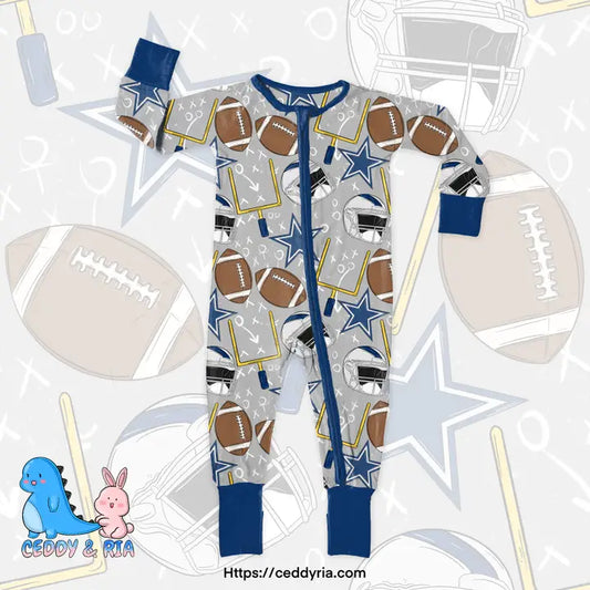 Football Team 1 Bamboo Convertible Zippy Romper