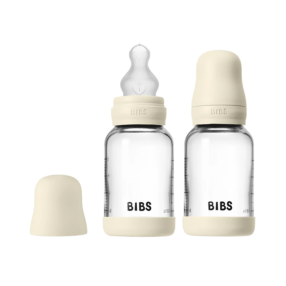 Baby Glass Bottle Set 4oz 2 Pack Silicone