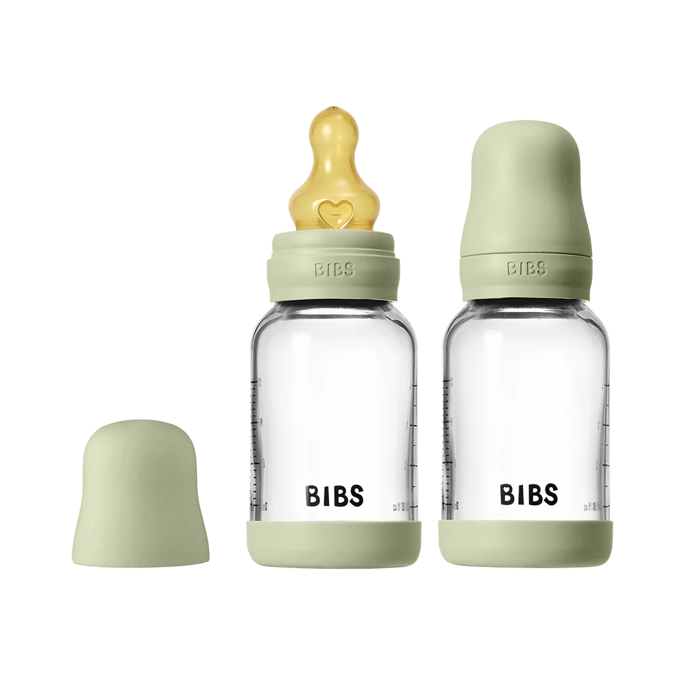 Baby Glass Bottle Set 4oz 2 Pack Latex