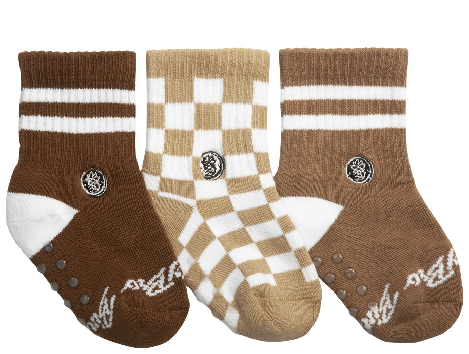 3-Pack Brownie Checks Socks
