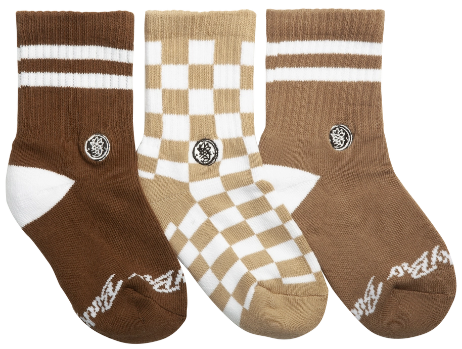 3-Pack Brownie Checks Socks