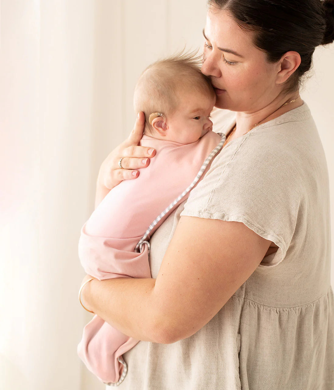 Swaddle Up™ 1.0 Tog Stretch Cotton - Dusty Pink