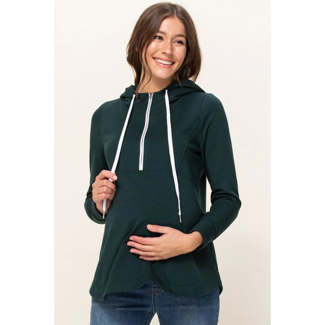 Half Zip French Terry Nursing Hoodie
