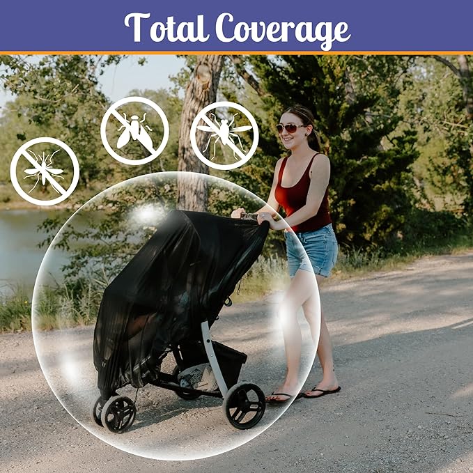 Durable Baby Mosquito and Bug Net Cover for Strollers & Joggers, Play Pens