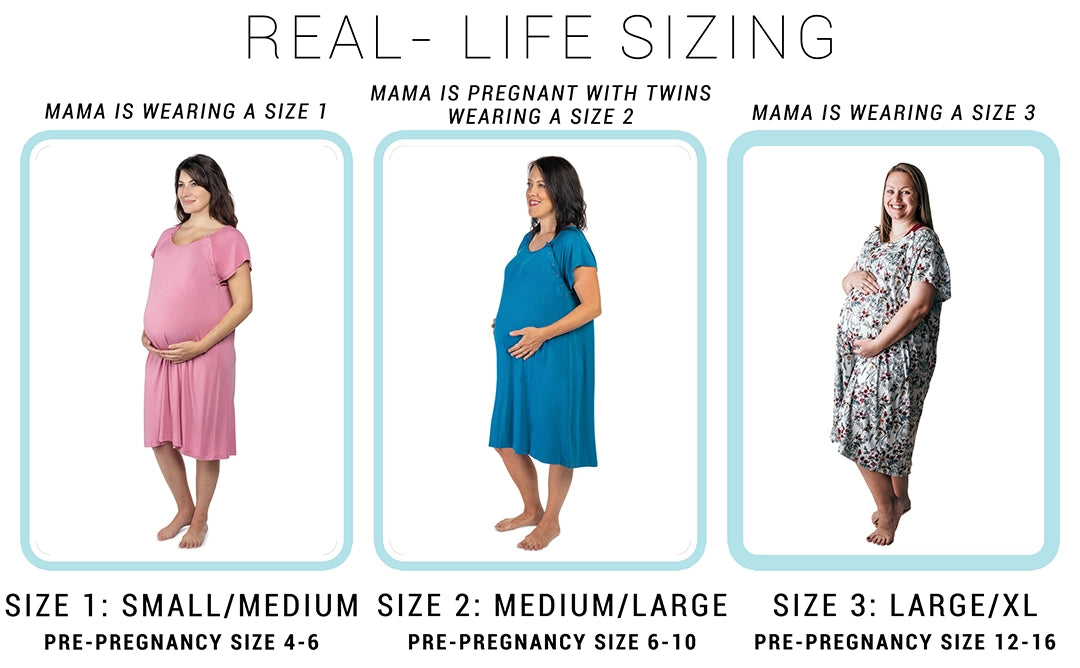 Maternity Mommy Labor and Delivery/ Nursing Gown - Black