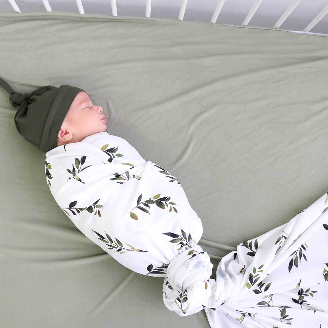Oversized Swaddle Blanket | Olive Leaf