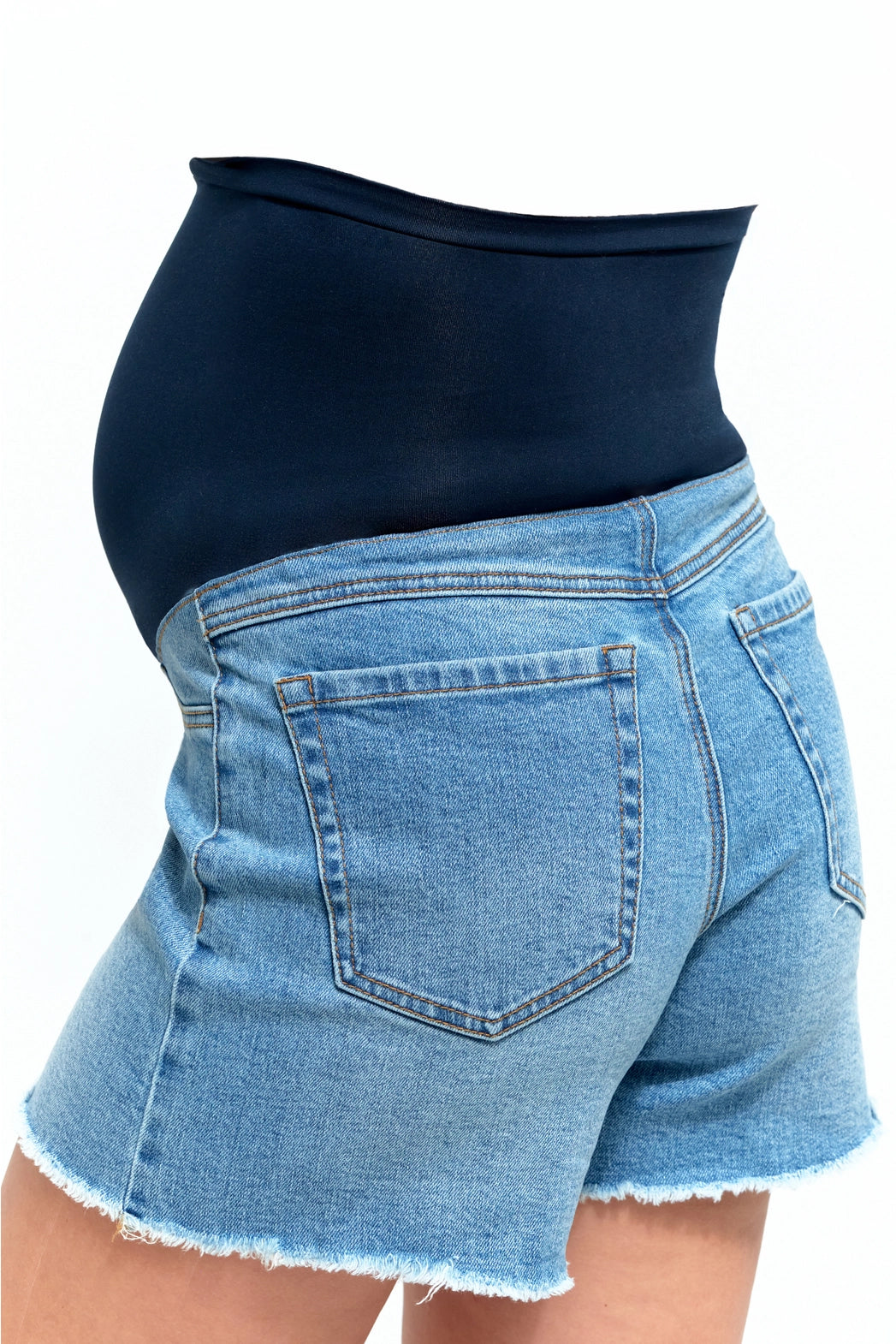 5" Maternity Dad Jean Shorts w/ Bellyband in Jocelyn