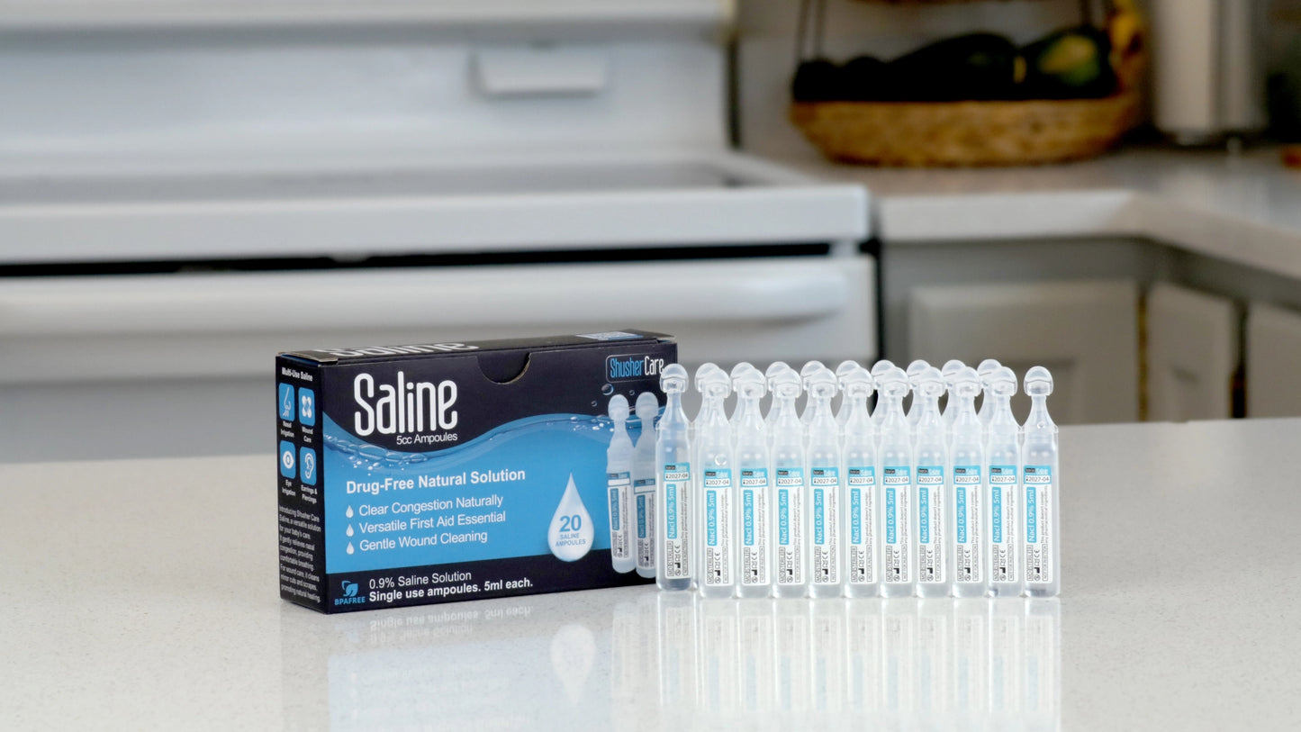 Shusher Care Saline 20ct 5cc Ampoules