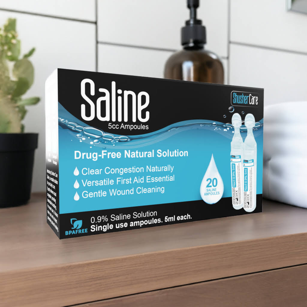 Shusher Care Saline 20ct 5cc Ampoules