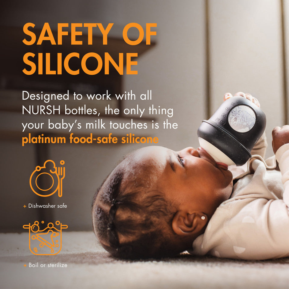 Boon NURSH® CURVE™ Platinum Food-Safe Silicone Bottle Nipples – 3 Pack