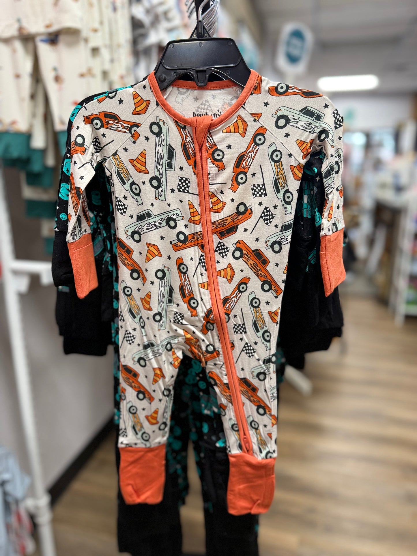 Race Car Convertible Zipper Romper