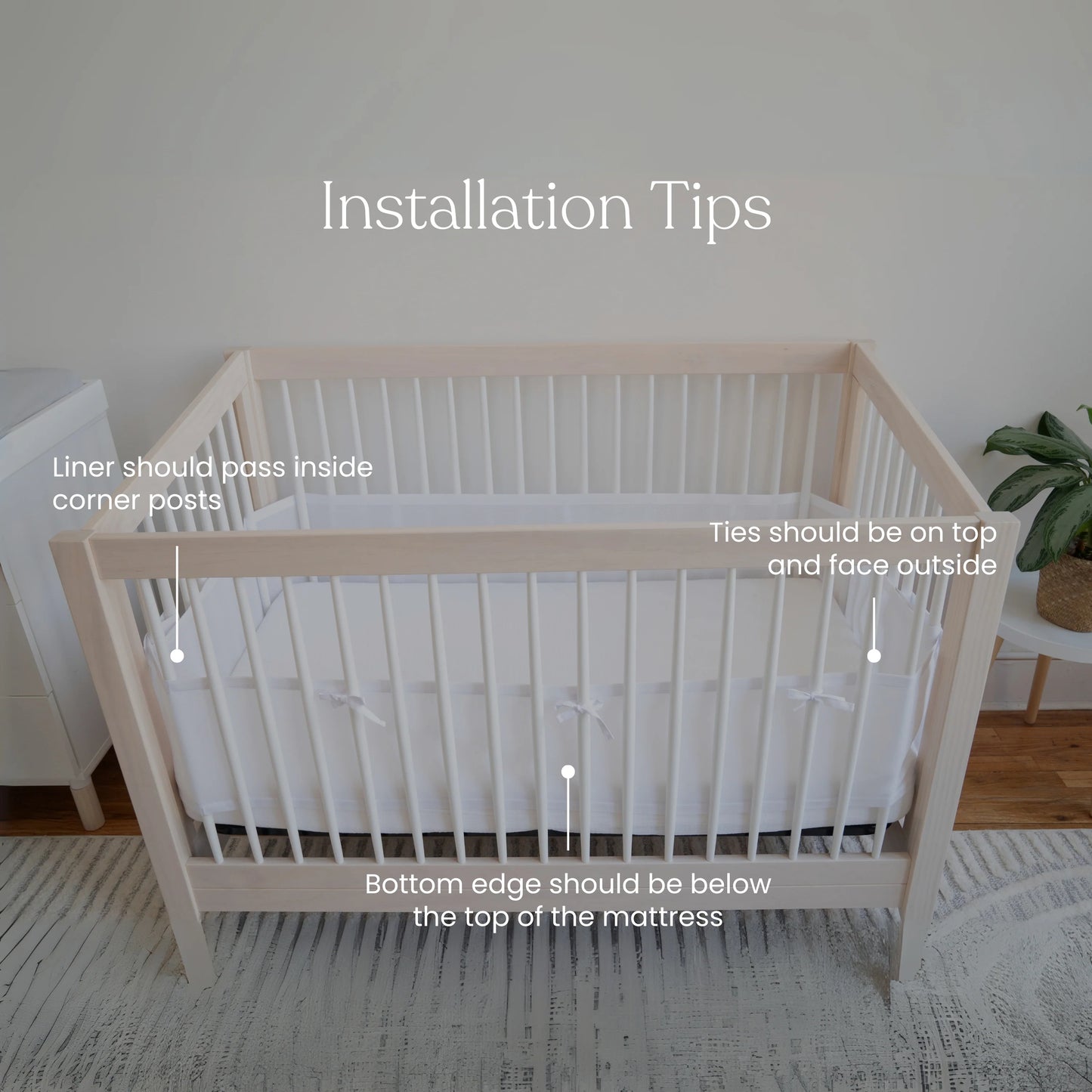 Breathable Mesh Crib Liner for Full Sized Crib
