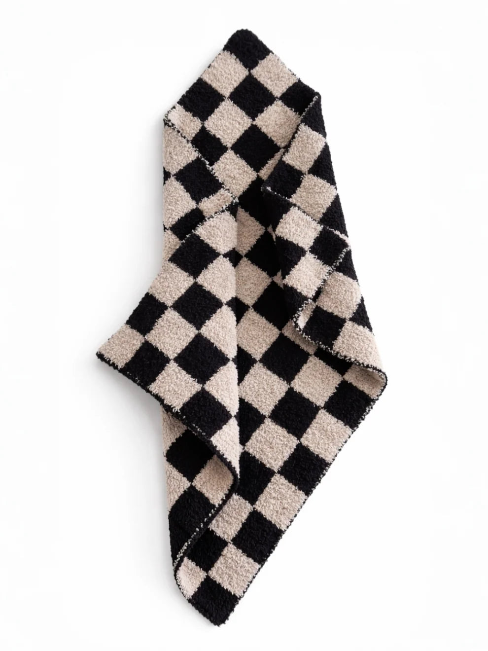 Phufy® Bliss Checkerboard Mini Blanket, Black/Cocoa