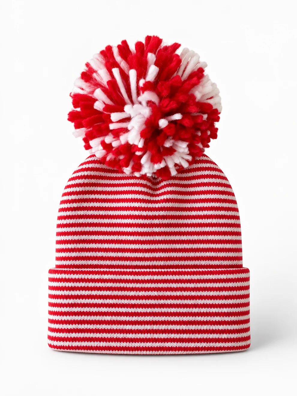 Baby's First Hat®, Red/White Stripe Pom