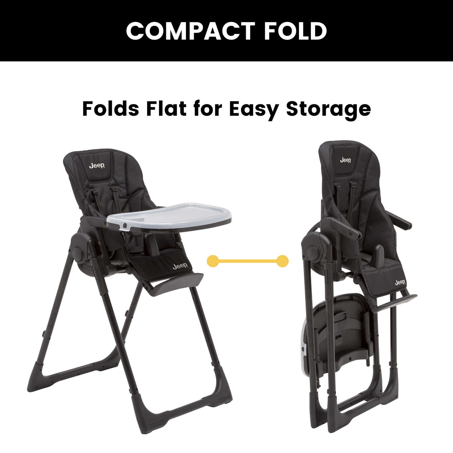 Jeep Classic Convertible 2-in-1 High Chair for Babies and Toddlers