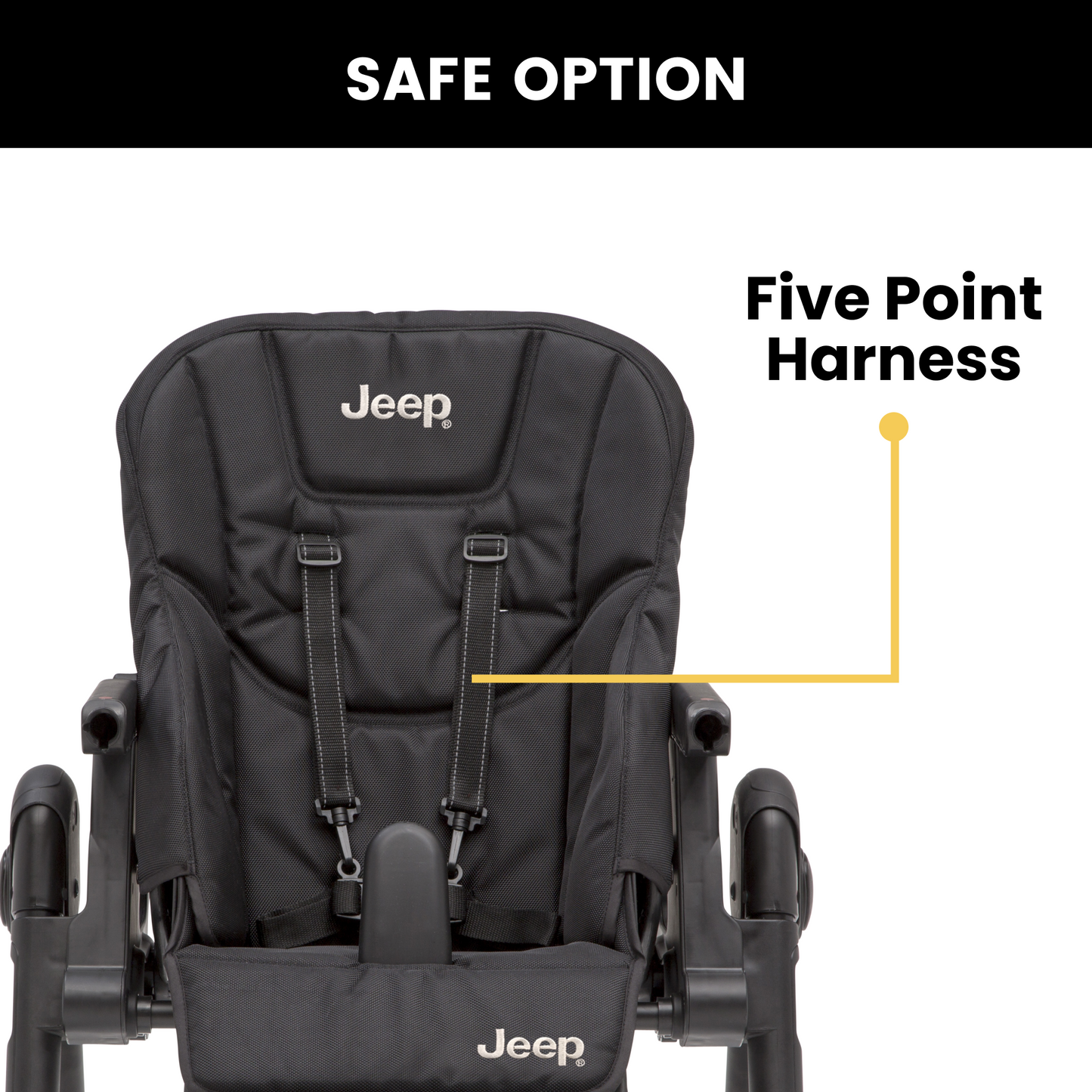 Jeep Classic Convertible 2-in-1 High Chair for Babies and Toddlers