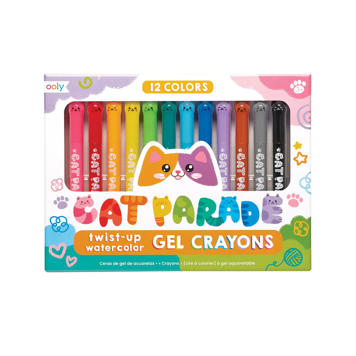 Cat Parade Gel Crayons - Set of 12