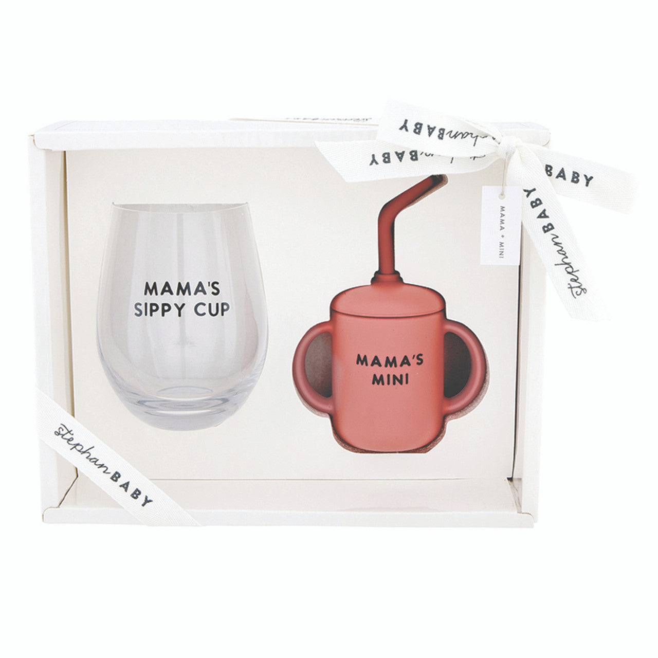 Wine Glass + Sippy Cup Set - Mama + Mini