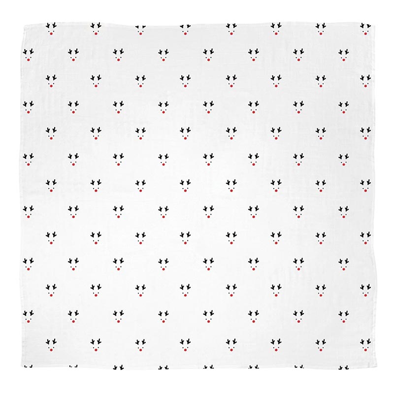 Holiday Swaddle Blanket + Plush Rattle