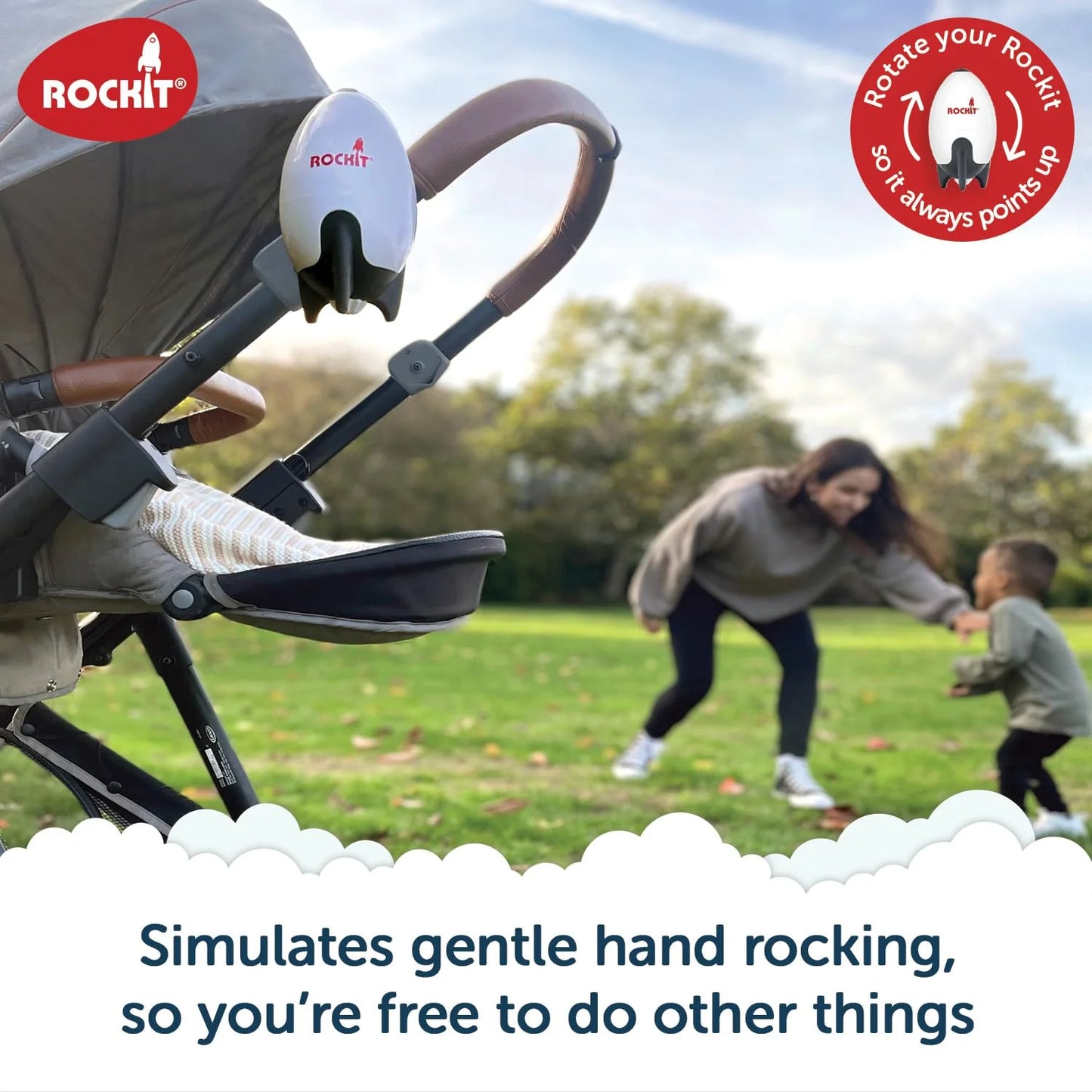 Rockit Rocker- Rechargeable Portable Stroller Baby Rocker