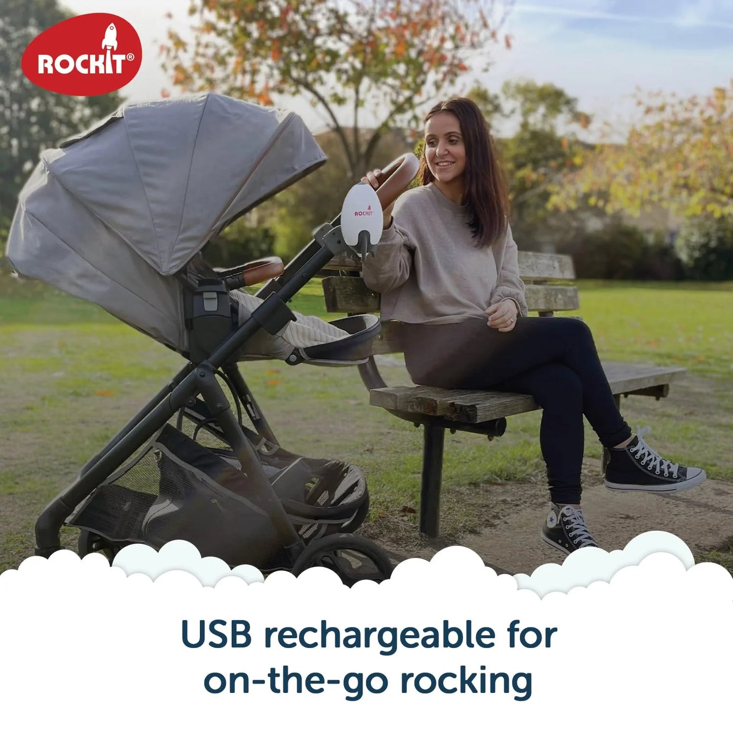 Rockit Rocker- Rechargeable Portable Stroller Baby Rocker
