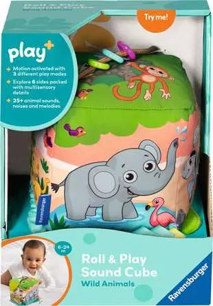 Roll and Play Sound Cube Wild Animals