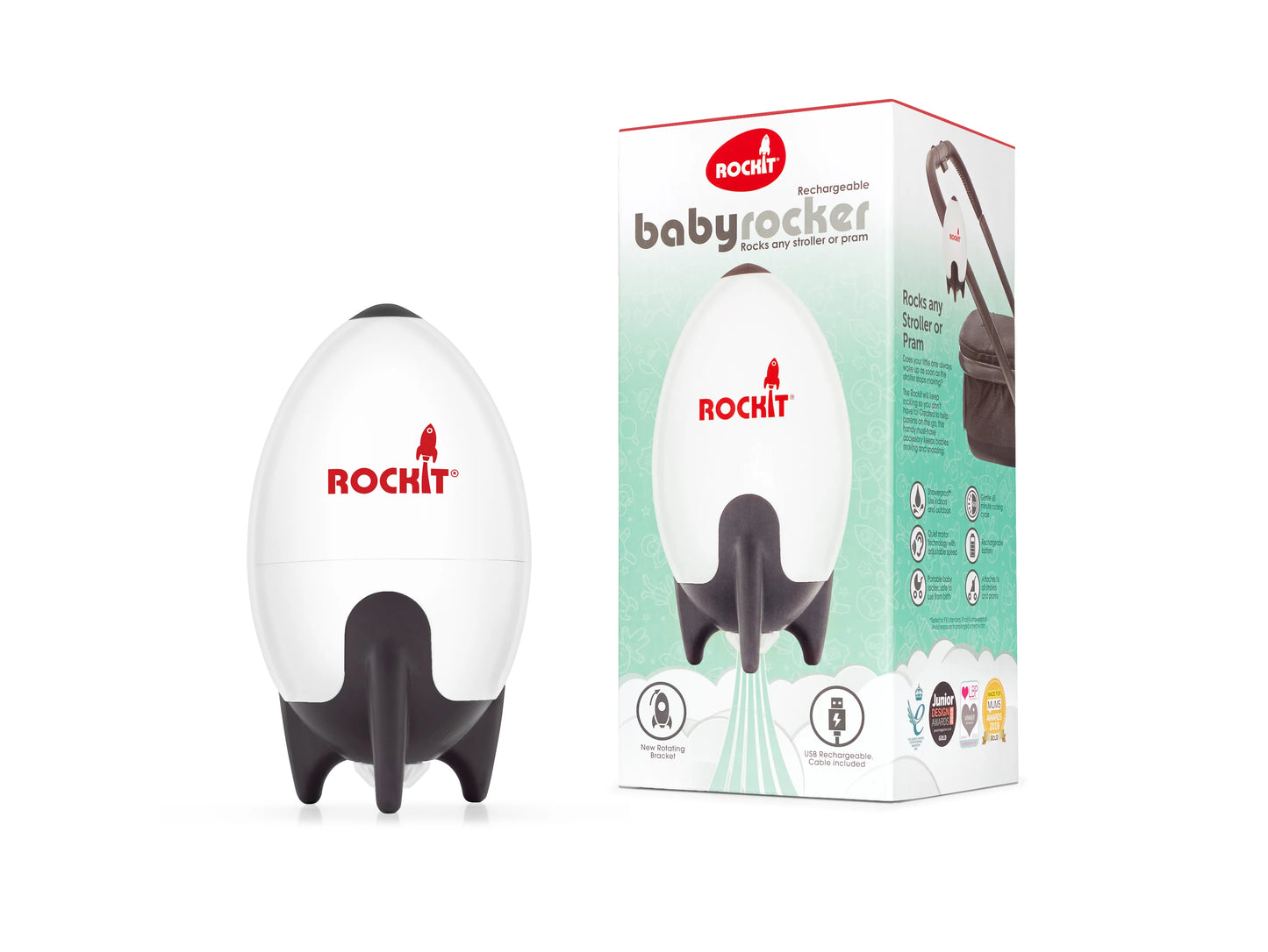 Rockit Rocker- Rechargeable Portable Stroller Baby Rocker