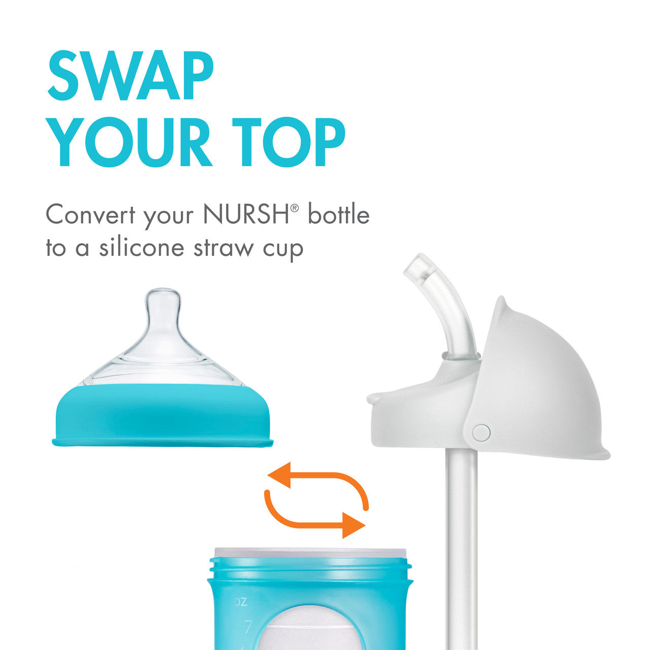 NURSH Silicone Straw Conversion Top – 2-Pack