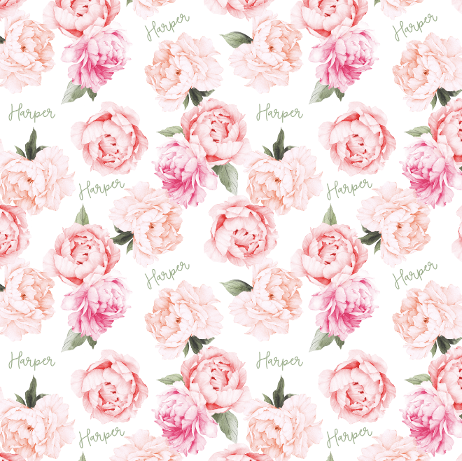 Sugar + Maple Personalized Bib | Peonies