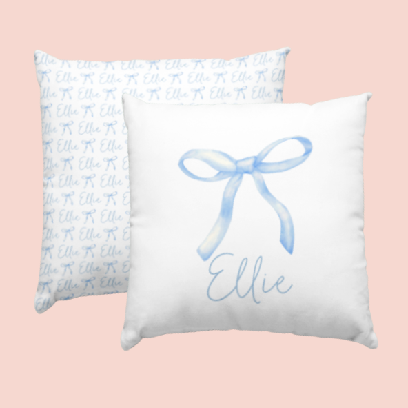 Sugar + Maple Custom Pillow | Centered Ballerina Bow