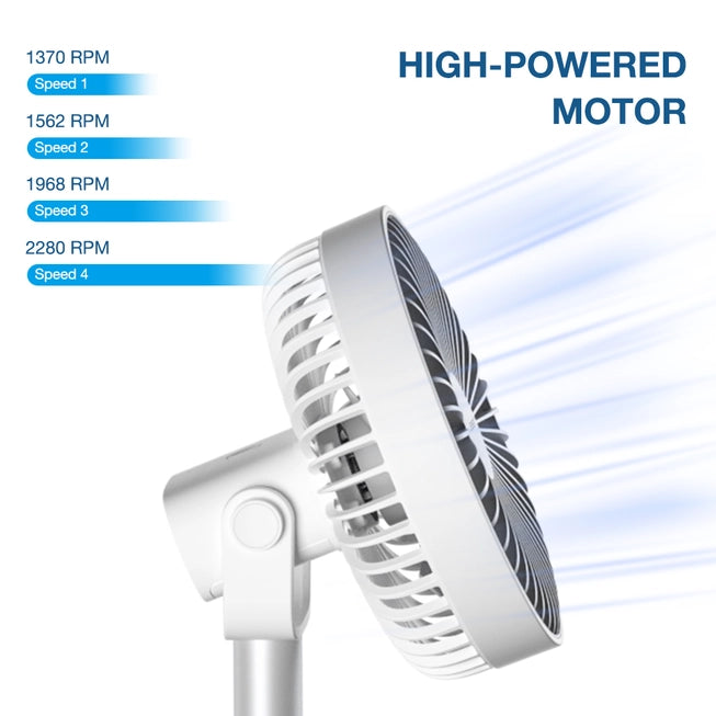 USB Rechargeable 10" Air Clip On Fan