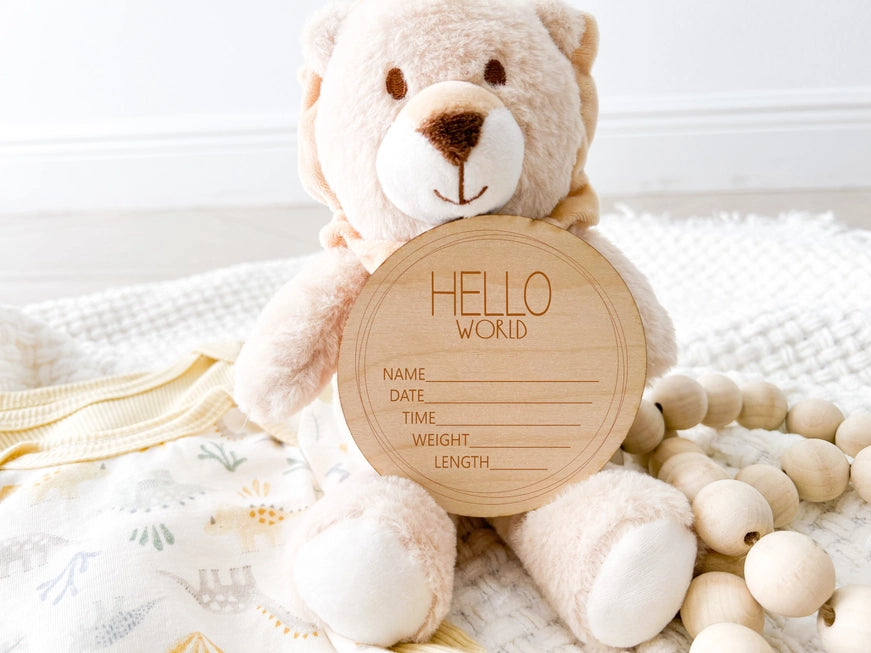 Birth Announcement Wood Stat Plaque