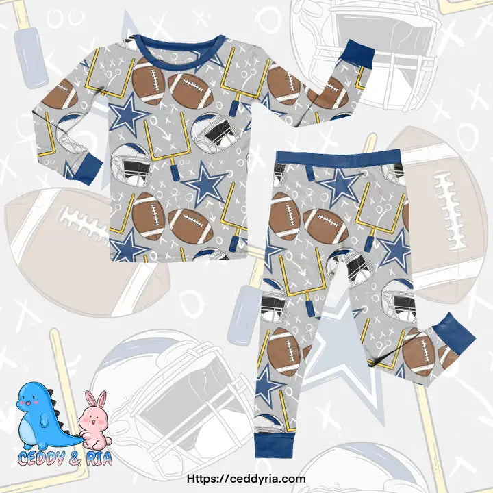 Football Team 1 Bamboo 2 Piece Set Pjs