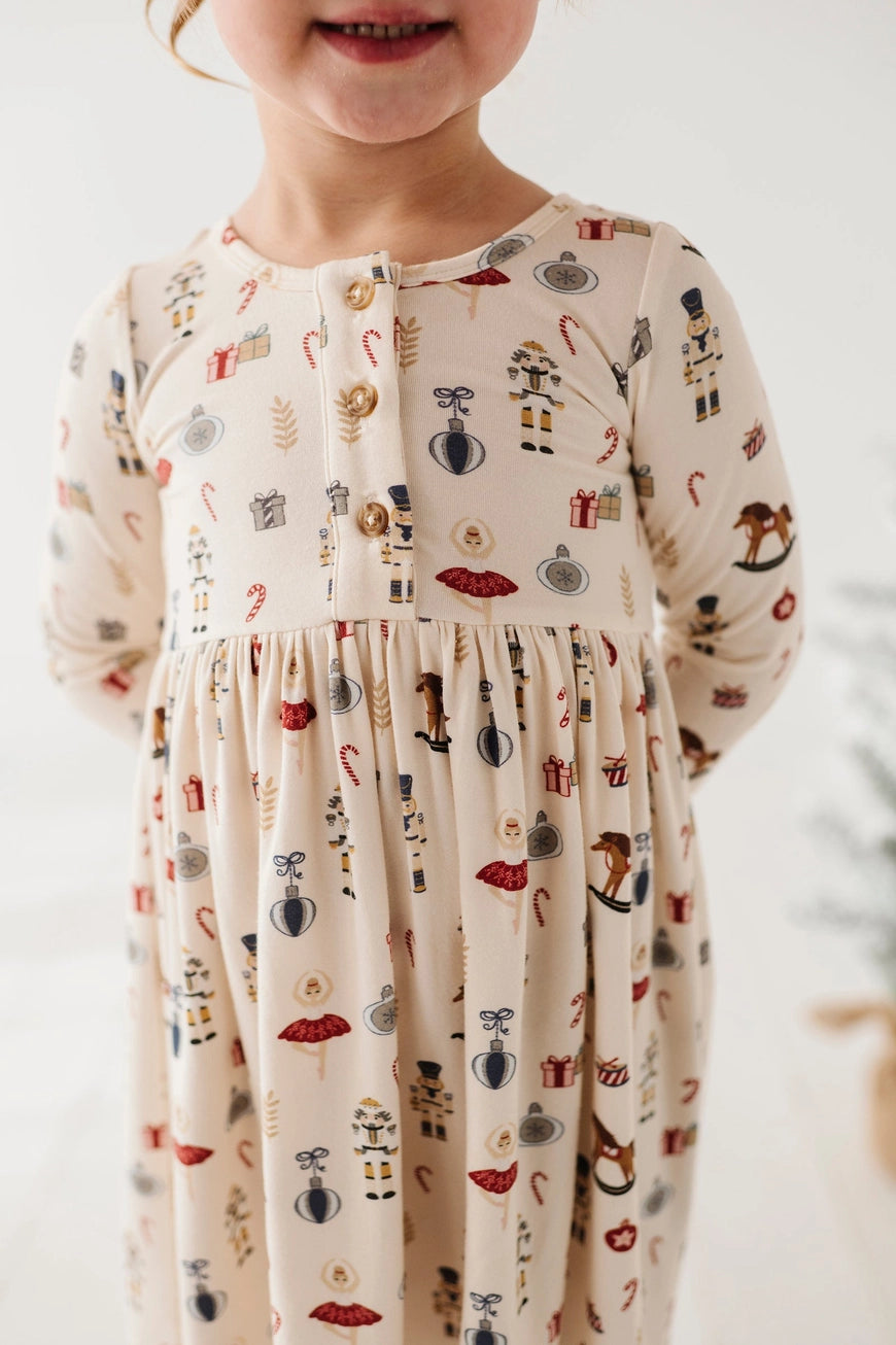 Long Sleeve Bamboo Henley Dress