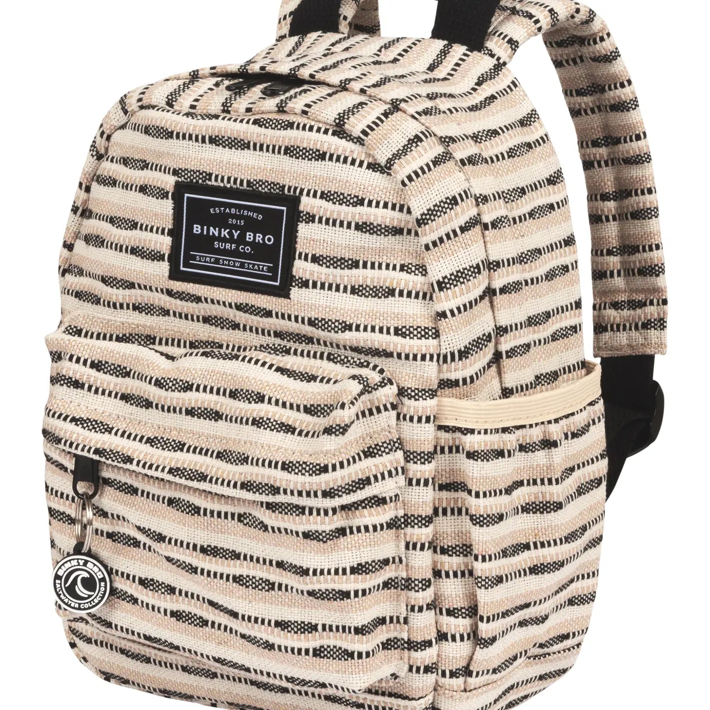 Kids Backpack (Black Striped Canvas)