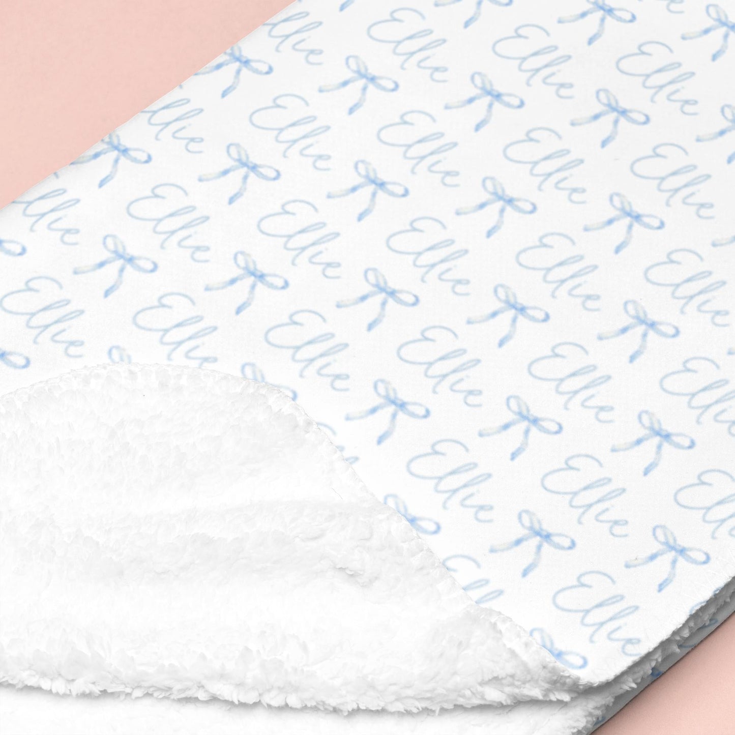 Sugar + Maple Sherpa-Lined Personalized Blanket | Ballerina Bows