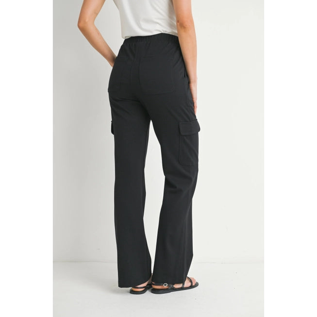 Straight Leg Ponte Knit Maternity Cargo Pants