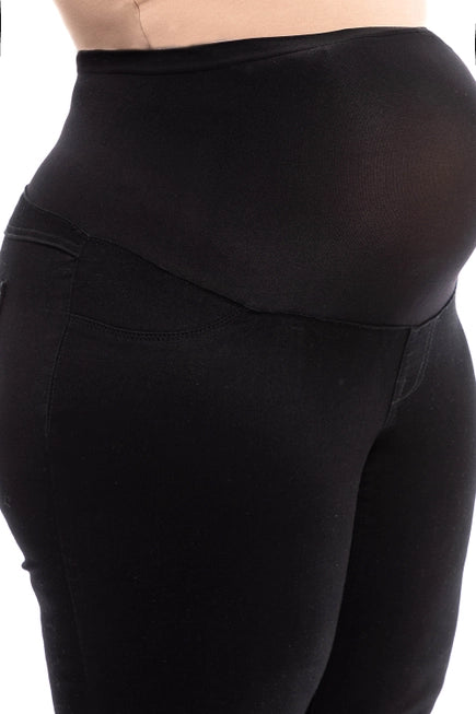 Plus Maternity 28" Butter Skinny w/ Bellyband in Black