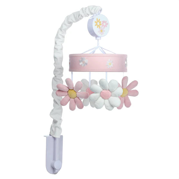 Daisy Dreams Pink/White Musical Baby Crib Mobile Soother Toy