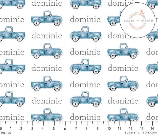 Sugar + Maple Plush Minky Fleece Personalized Blanket | Trucks