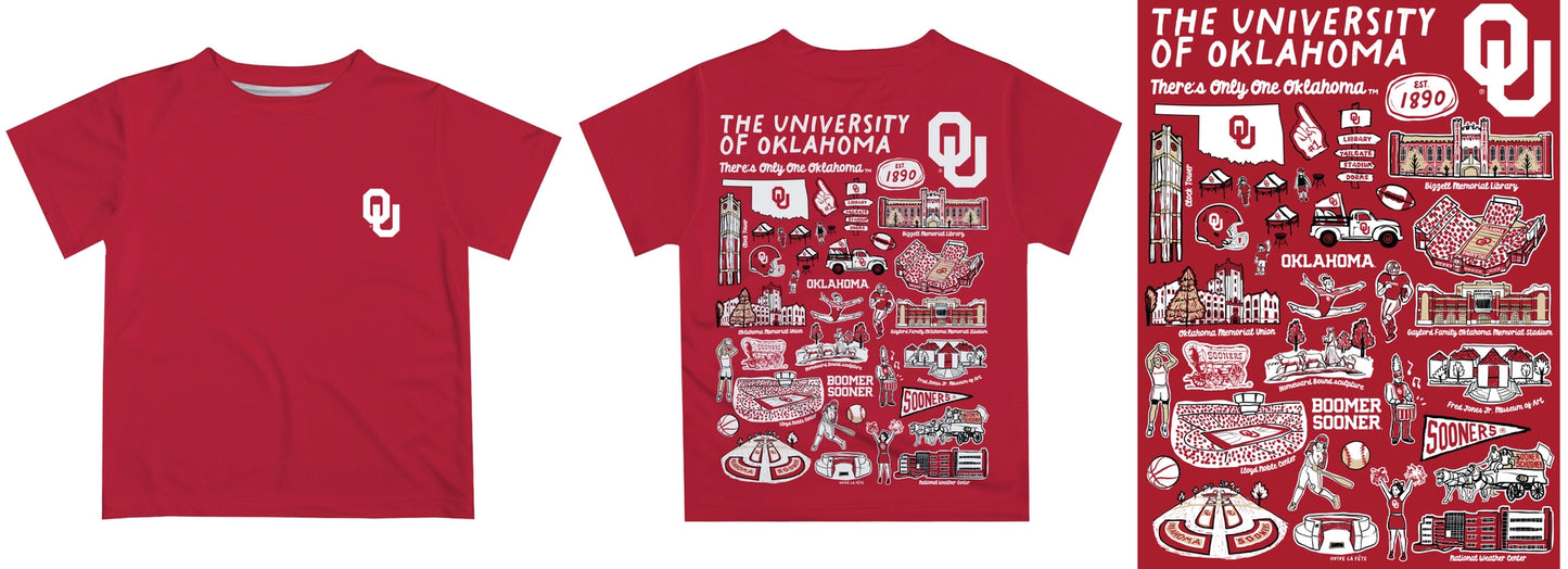 Oklahoma Sooners Hand Sketchedimpressions Boys T-Shirt